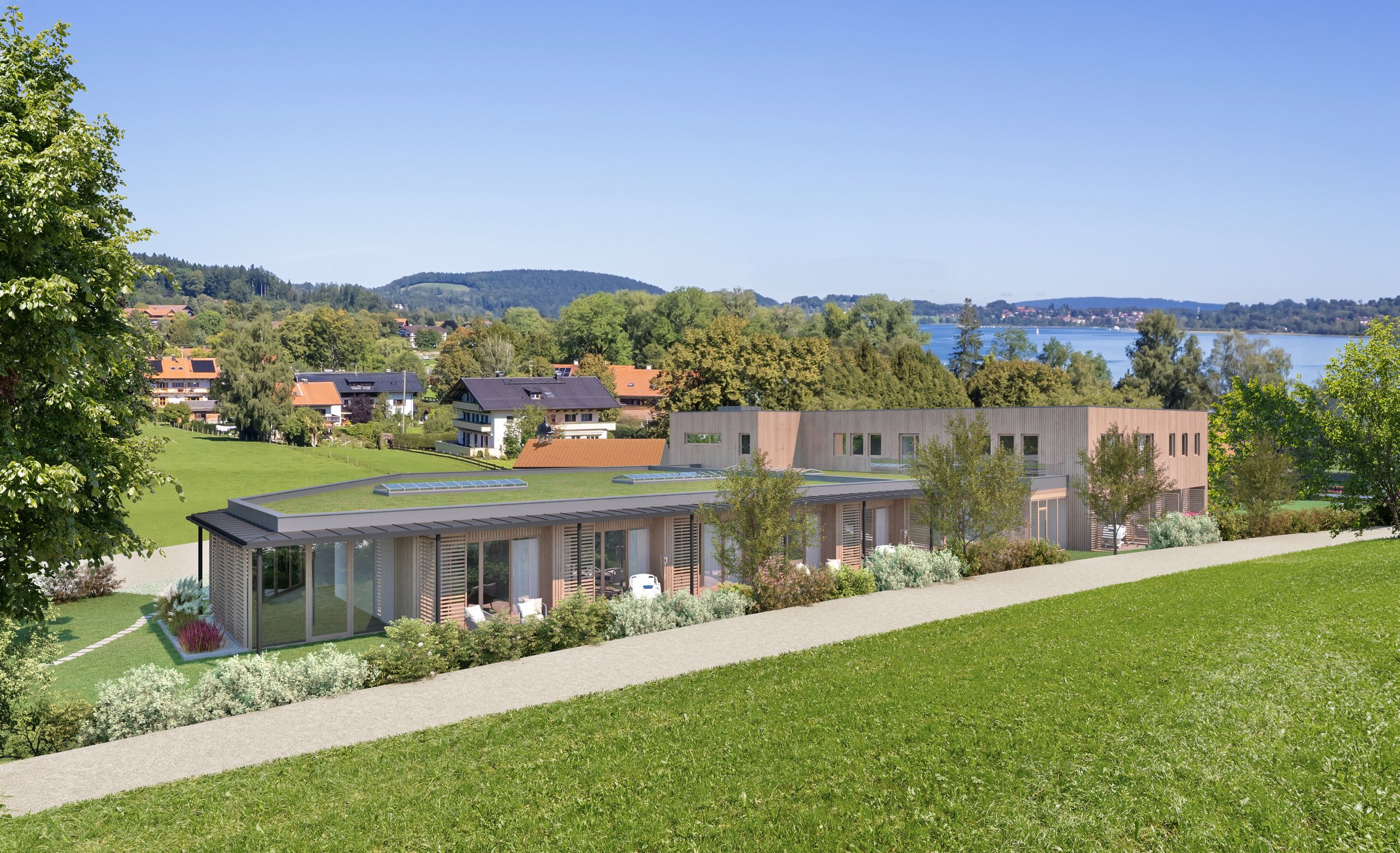 Das Oberlandhospiz inmitten der grünen Landschaft